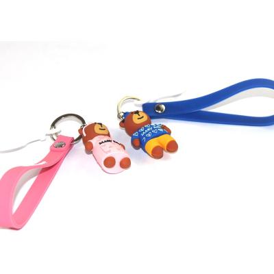 China Custom Fashion Logo Cardboard Characters Keychain Silicone Rubber PVC Key Chain Souvenir Gifts Promotion Gift for sale