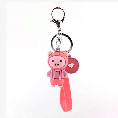 China Environmental Friendly Custom Design Promotional PVC Rubber 3D Key Ring Key Chain for sale