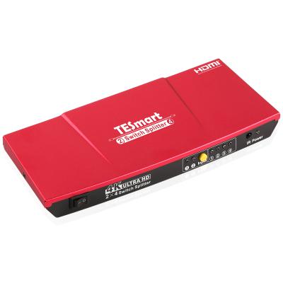 China Home Entertainment TESmart 2x4 HDMI Switch Splitter Video Splitter 2 In 4 Out HDMI Changer Splitter 4K for sale