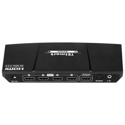 China With 4 HDMI inputs and 1 HDMI output 4 input 1 output hdmi switcher 4K@60Hz 4:4:4 audio output HDCP2.2 hdmi switcher for sale