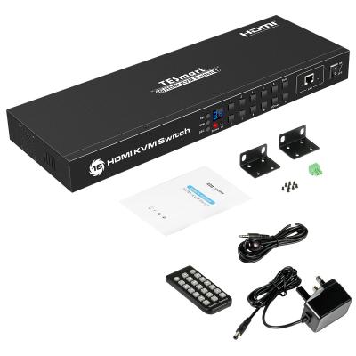 China 16 Port 4k USB HDMI Changer KVM USB Console Over IP IR Remote HKS1601A10 for sale