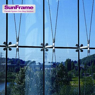 China Modern Highly Transparent Glass Full Dot Fixed Spider Type Curtain Wall With Glass Claw for sale