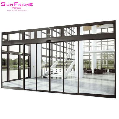 China Sliding Door Factory Price Modern Automatic Door Overlay Automatic Aluminum Glass Door for sale