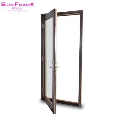 China Modern Interior Insulated Double Patio Frame French Aluminum Commercial Glass Casement Doors Exterior For Home for sale