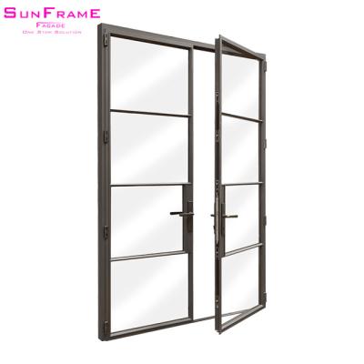 China Double swing patio swing door track sw500 Modern exterior aluminum frameless glass pantry double doors for sale