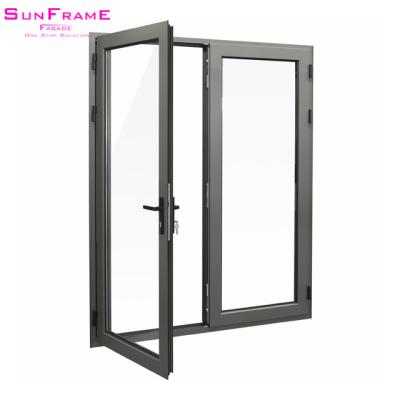 China Double Modern Aluminum Glass Casement Door Casement Window for sale