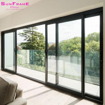 China Modern Interior Huge Slide Glass Door Sliding Pocket Doors Sound Proof for sale