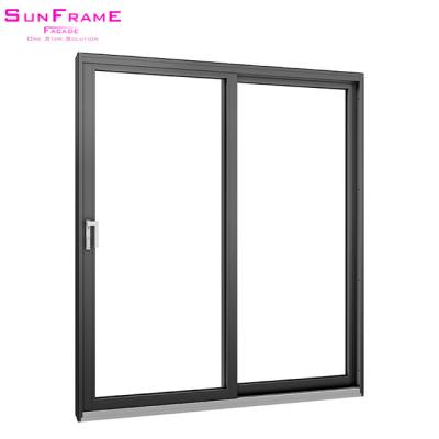 China Modern interior exterior frameless white aluminum interior silent sliding pocket glass door with screen for sale