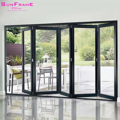 China Modern Weahter Heavy Duty Aluminum Pella Patio Folding Door Foldable for sale