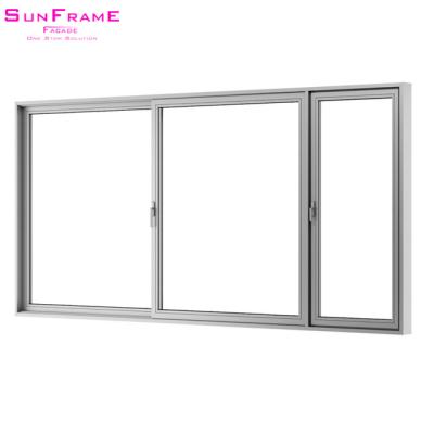 China Aluminum Windows Magnetic Water Slide Screen Last Double Glazed Tight Glazed Vertical Window Design for sale