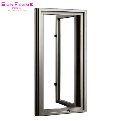 China Modern black aluminum casement windows customization tempered glass window rectangular aluminum casement window for sale