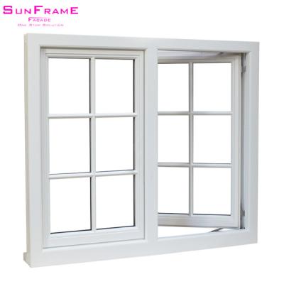 China European simple design windows tempered glass patio bay window screen magnetic aluminum casement windows frame windows for sale