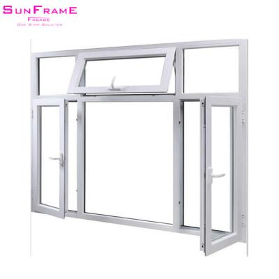 China Modern Modern Aluminum Casement Window White Powder Coated Aluminum Frame Casement Window For Home for sale