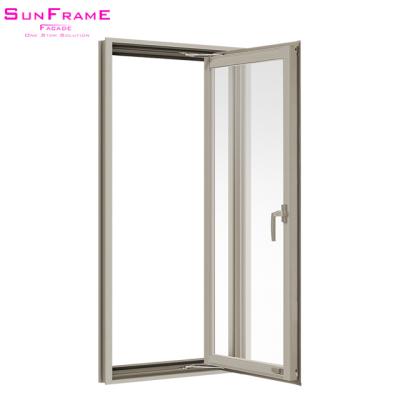 China Modern Security Glass Hurricane Aluminum Windows Simple Design Bullet Proof Aluminum Windows Casement Glass Window for sale