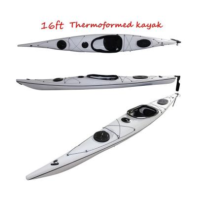 China Surfer Surfing And Rowing Single Leg Paddle Thermoforming Fishing Kayak With Light for sale