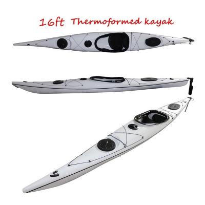 China Cheap Vicking ABS Surfing Sit In Plastic Canoe Fishing Thermoformed Racing Kayak With Paddle Sea Kayak for sale