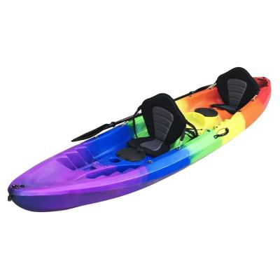 China Hot Selling Best Quality Relaxing Double Fishing Kayak Colorful Sit On Top Canoe 2 People Double Kayak for sale