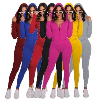 China Solid  Zipper Womans Jump Suits Sports Fall One Piece Jumpsuits And Rompers for sale