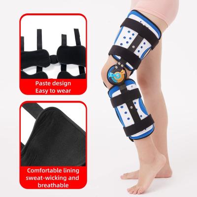 China Comfortable Adjustable Knee Splint Support ROM Hinged Knee Brace Knee Brace Leg Correction Strap for sale