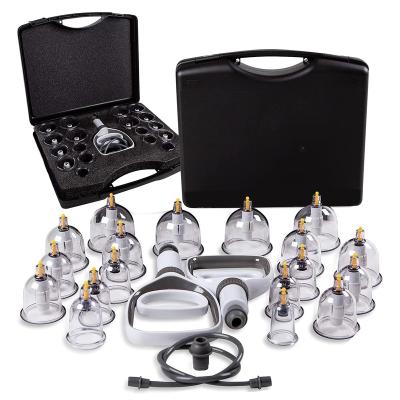 China Hotel Professional Chinese Acupoint Vacuum Cupping Set With Vacuum Pump Vacuum Therapy Cupping Set for sale