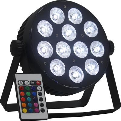 China Stage Parcan indoor stage lighting indoor ktv club bar RGB 12*8W 4 in 1 wireless mini dmx remote control rgbw flat led par light for sale