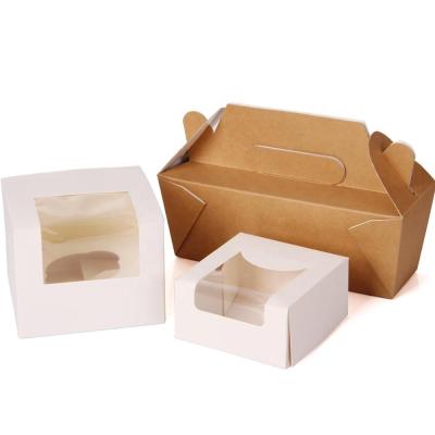 China 2019 Recyclable Eco-friendly Paper Cake Boxes With Window With Hard Paper for sale