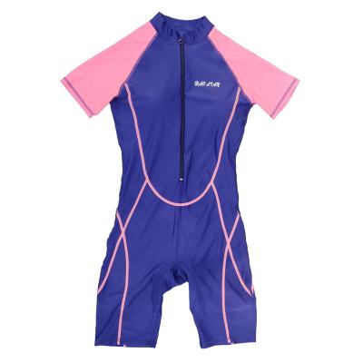 China 2021 Women Neoprene Wetsuit One Piece Short Sleeve Antibacterial Quick Dry Diving Surfing Swimwear for sale