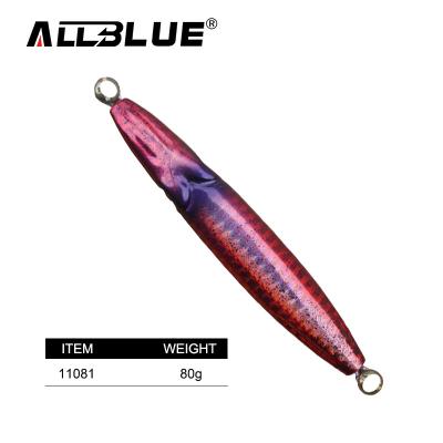 China ALLBLUE Bright Lead Jig 80g Bait Fishing Hard Lure Without Hooks 11081 for sale