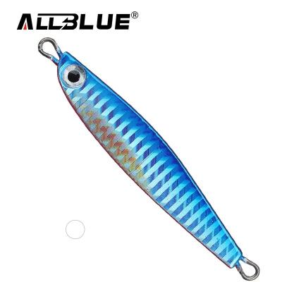 China AllBlue Lead Fish Jig Lure Metal Lead Bait Bait Build 60g 80g 100g Lead Customized Fishing Lures for sale