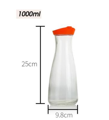 China Beverage 500ml 1000ml Food Grade Self Brewed Wine Glass Container Buckle Wine Brewing Fruit Wine Can With Cover for sale