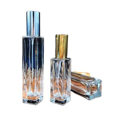 China 30ml50ml100ml Cosmetic Spray White Crystal Material Large Volume Custom Glass Perfume Bottle for sale