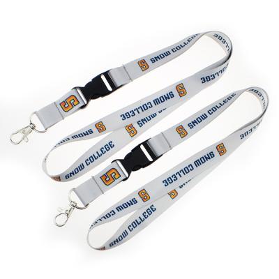 China Cheap wholesale custom sublimation print smooth souvenir polyester logo id key chain smooth material lanyards with lobster hook for sale