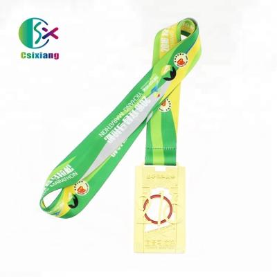 China Polyester cheap custom gifts sports promotion event full color sublimation printed lanyards ribbon for medal for sale