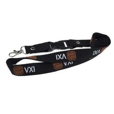 China Wholesale Custom Lanyards Stylish Polyester Silkscreen Cheap Bulk Low Lanyard With Carabiner Hook Minimum Order for sale