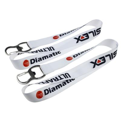 China Wholesale Custom Display Logo Sublimation Printed Beer Bottle Opener Polyester Lanyards For Promotion for sale