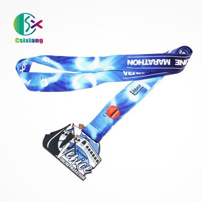 China Handsome Sports Polyester Material Marathon Medal Neck Lanyards Cheap Belts With Your Custom Logo for sale