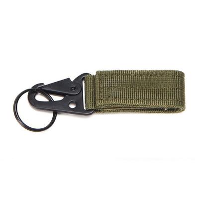 China Promotional Outdoor Tactical Nylon Multifunctional Universal Belt Hook Olecranon Carabiner Buckle Webbing Gift Key Chain for sale