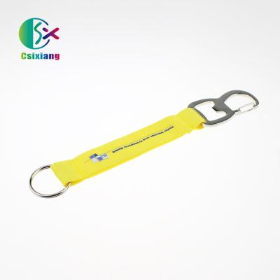 China Promotional Gift Hot Products Custom Logo Short Keychain Lanyards With Bottle Opener Wholesale Price New Polyester Promotional Gift CSX-0409 for sale