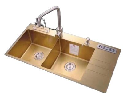 China LS-10048HB Faucet Gold Free And Black Hand Washing Sink Designed Undermount Black Stainless Steel Kitchen Sink zu verkaufen