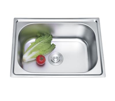 China Promotion 304 Stainless Steel Modern Single Kitchen Sink Polished Above Counter Sink Vegetable Sink for sale