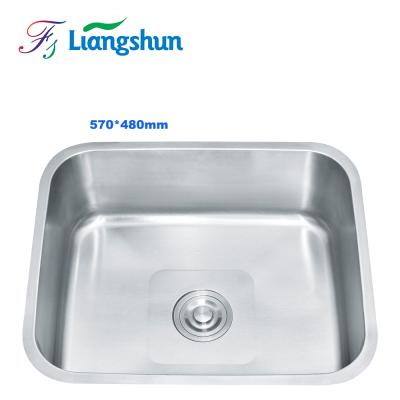 China Without Faucet K-5748-2 Silver Wash Basin Accessories Customize Kitchen Sink 304/201 Stainless Steel Single Bowl Sinks à venda