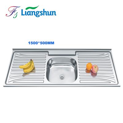 China Without Faucet 201material 1200*500*200mm Single Bowl Sink Double Bowl Sink Drain Board SUS Garden Sink for sale