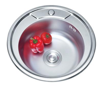 Chine Without Faucet LW-4949 Single Round Family Use Basin Kitchen Round Single Bowl Sink à vendre