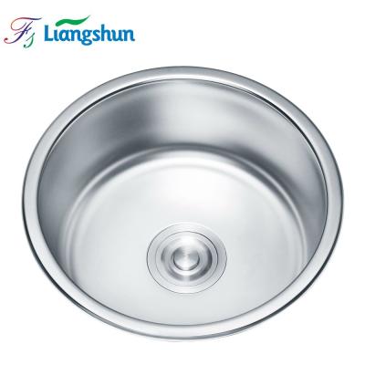 Chine Without Faucet Round Kitchen Sinks Stainless Steel Single Bowl Sink Brushed Finish Modern Apartment à vendre