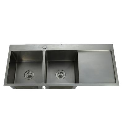 中国 With Double Sink Modern Kitchen Stainless Steel PVC Faucet Style Handmade Sink 販売のため