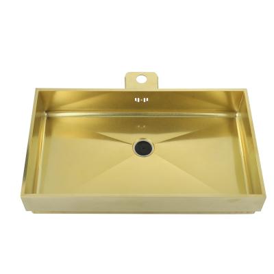 China With LS-6839 Handmade Faucet Above Stand Gloden Kitchen Sinks Gold Handmade High Quality Stainless Steel zu verkaufen