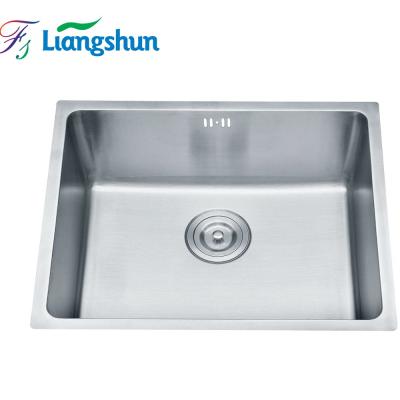 China Without Faucet Kitchen Sinks Stainless Steel Deep Basin Handmade Single Bowl Brushed Building Apartment 5544 zu verkaufen