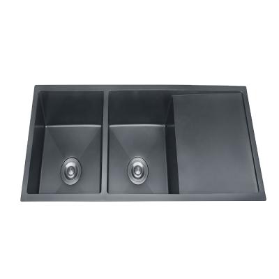 中国 Black Nano Faucet Handmade Without Above Counter Farmhouse Wash Portable Kitchen Sink LW-1144CE 販売のため