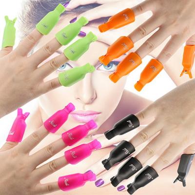 China Yes 10Pcs Acrylic Nail Art Polish Remover Wrap Cleaner Clip Top Caps for sale