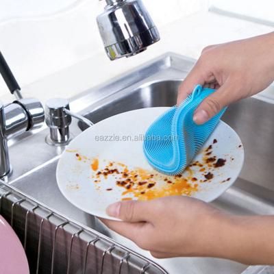 China Amazon Amazon Heat Resistant Silicone Dish Scrubber Sustainable Hot Selling Multi Functional Washing Sponge for sale